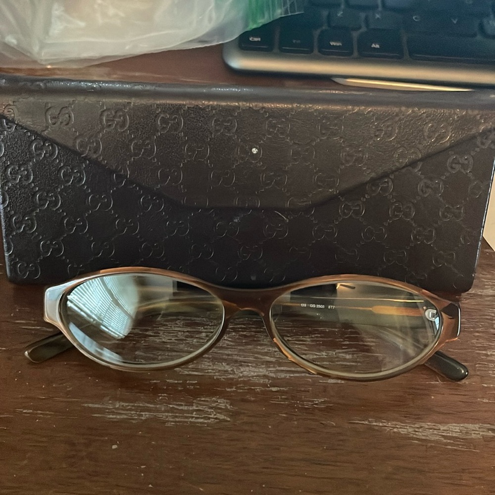 Gucci GG 2505 5T7 brown oval eyeglasses with case - Picture 2 of 16